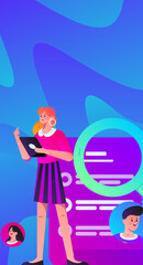 Personnel doing job interview flat vector concept operation hand drawn illustration
