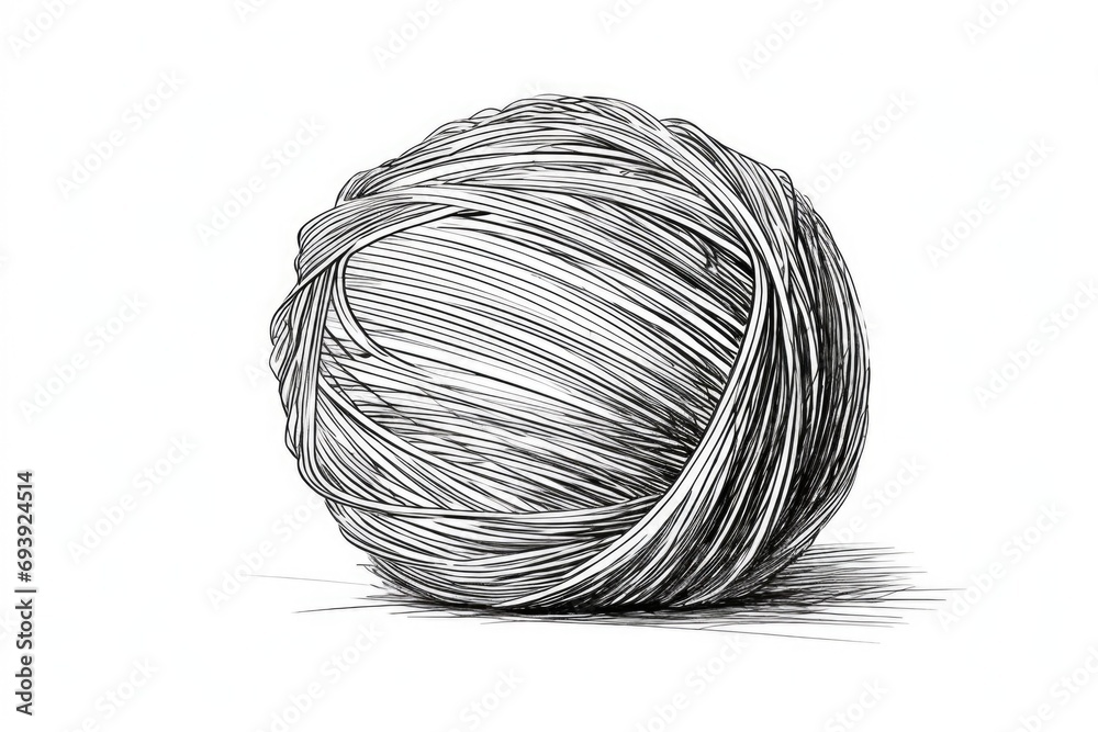 Poster a simple and versatile image of a ball of yarn on a white surface. perfect for crafting, knitting, o