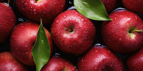 A close-up view of a bunch of red apples. Perfect for food and nutrition related projects
