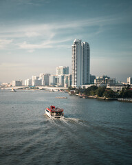 View of a boat in the river in Bangkok, Thailand