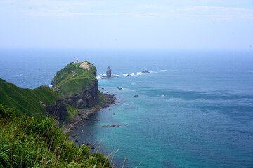 view from the sea in japan, hokkaido