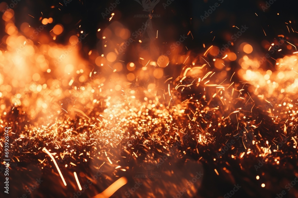 Poster A close up view of a sparkler in the dark. Perfect for adding a touch of sparkle and excitement to any celebration or event