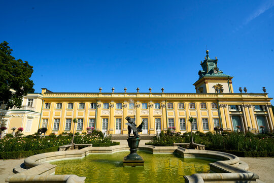 view of the palace wilanow in warsow, poland
