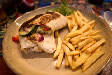 kebab with vegetables in poland