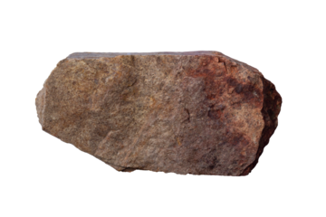 Brown stone or rock isolated on white background included clipping path.