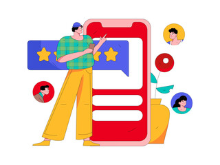 Personnel doing job interview flat vector concept operation hand drawn illustration
