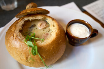 soup in bread in poland