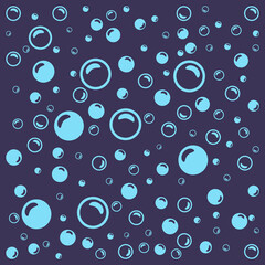 Blue soap bubbles on a dark purple background.