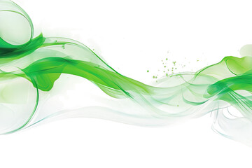 Website business concept. Awesome smooth green waves isolated on a Transparent background. Generative AI