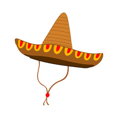carnival sombrero cartoon. ethnic festival, mariachi traditional, fiesta festive carnival sombrero sign. isolated symbol vector illustration