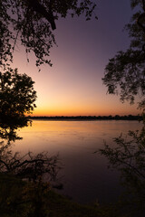 sunset over the river