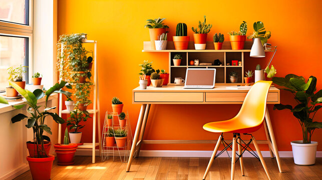 Creative Workspace with Pegboard Wall, Adjustable Desk, and Rolling Chair, Inventive Mind,