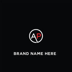 AP logo. A P design. White AP letter. AP, A P letter logo design. Initial letter AP linked circle uppercase monogram logo R letter logo vector design. 