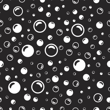 white soap bubbles on a black background, jpeg, mickey, mouse. Bubbles vector background with flat line icons. illustration. pattern