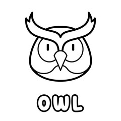 Owl coloring book. Coloring page for kids.