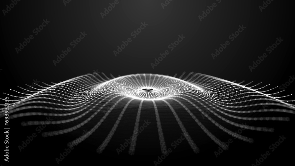 Aufkleber Big data storage grid. Abstract artificial intelligence background. 3d rendering.