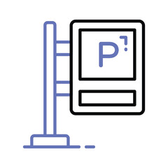 Parking board vector icon isolated on white background