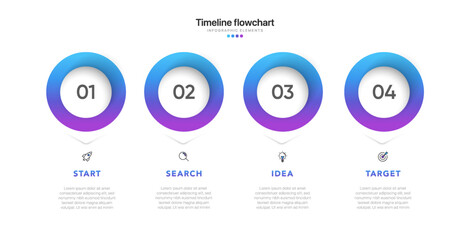 Timeline infographic design with 6 options or steps. Infographics for business concept. Can be used for presentations workflow layout, banner, process, diagram, flow chart, info graph, annual report. - obrazy, fototapety, plakaty