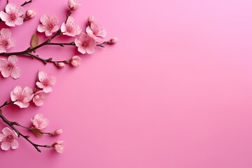 Fototapeta na wymiar Charming pink backdrop bursting with beautiful flowers