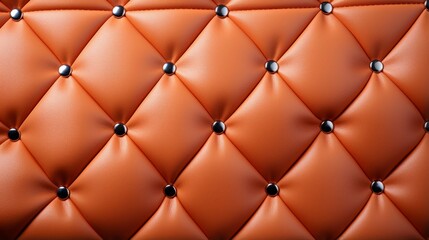 A vibrant, textured tan leather chair adds warmth and sophistication to any indoor space with its intricate pattern and bold orange hues