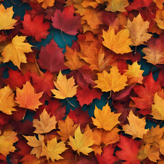 Naklejka na ściany i meble Beautiful autumn leaves wallpapers hd generative ai