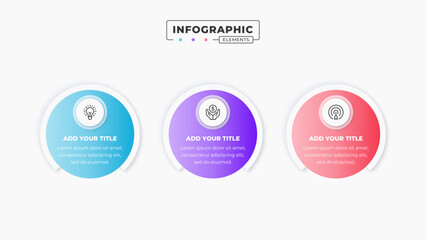 Vector circle infographic design template with 3 steps or options