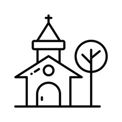 A christianity house vector flat style, church icon trendy design
