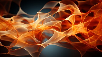 Fiery amber and blazing yellow lines dance in an abstract display of heat and passion, igniting the imagination with their vibrant flame-like forms