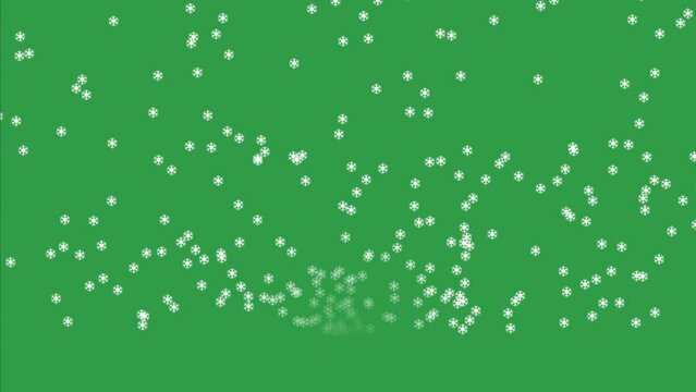 4k Christmas Snowflake Particle Background Stock Video - Winter snow Background with Green Screen for Chroma Keying