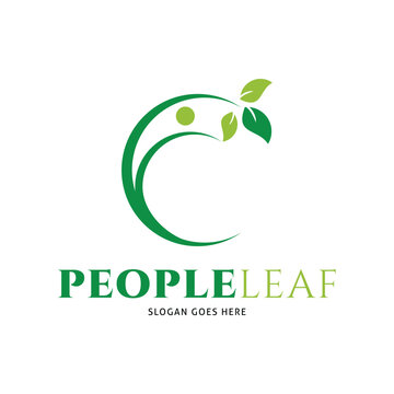 People Leaf Icon Vector Logo Template Illustration Design