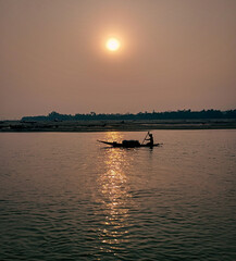 sunset on the Jadukata river