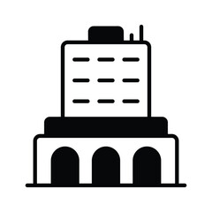 An amazing icon of commercial building, office building, apartment, isolated on white background