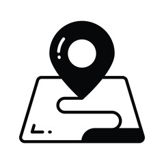 Visually perfect icon of location map, editable vector