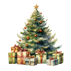 Fototapeta na wymiar a christmas tree with presents