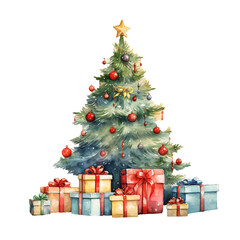 Obraz na płótnie Canvas a christmas tree with presents