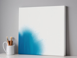 splashes of paint on white canvas