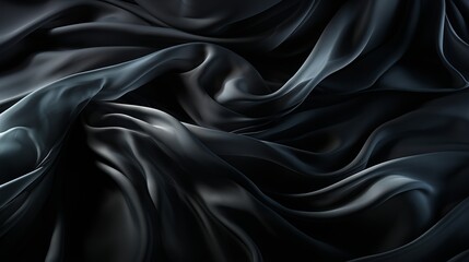 Fototapeta premium The elegant draping of a black fabric evokes a sense of mystery and sophistication, while also hinting at the possibilities of hidden stories within the folds of clothing