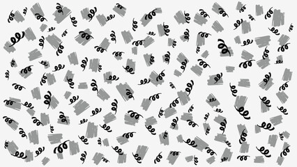 Black and gray grey vector organic confetti background with shapes
