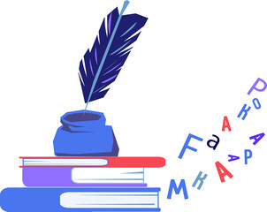 Media content and copywriting, storytelling and literature symbol, editor services symbol, illustration. Content for online presence. Copywriting, media and social marketing.