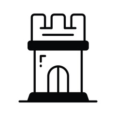 Icon of castle tower in trendy style, ready to use vector © CreativeStudio