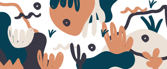 Colorful organic abstract modern banner with element