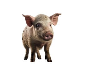 Little pig on a white transparent background.