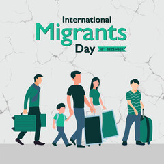 International Migrants Day, migration concept illustration, vector illustration.