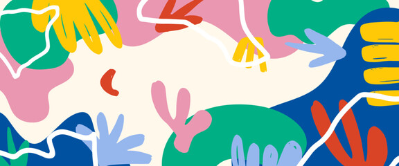 Vector illustration modern abstract colorful organic banner