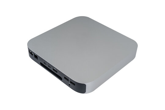 Mini PC desktop computer isolated on white background