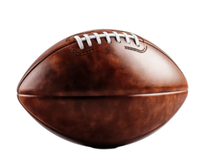 American football ball on a white transparent background.