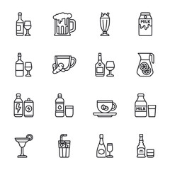 food and drink icons set