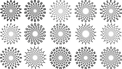 swedias alfabet ADCD FROM Abstract geometric circle patter ns Elements for design. Circle design elements patter illustration vector image design © GD TAWHIDUL