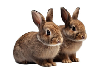 Rabbits on a white background
