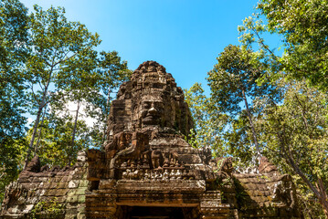 Entrance gate of the Banteay Kdei temple, Angkor, Cambodia, Asia